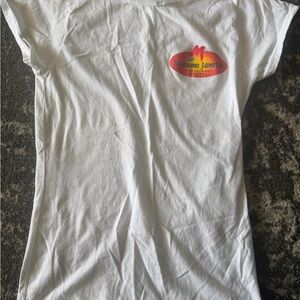 White T-Shirt with Madame Janette Aruba Logo